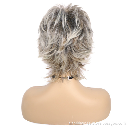 short gold-blonde curly wigs cheap bob wig short synthetic wigs for white women